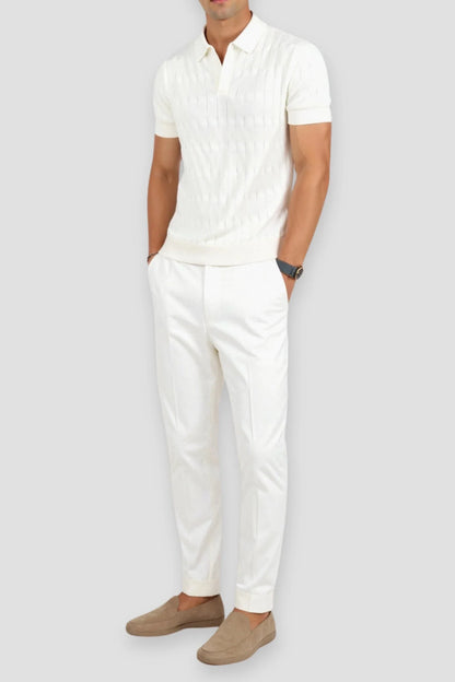 Classic white men’s polo shirt