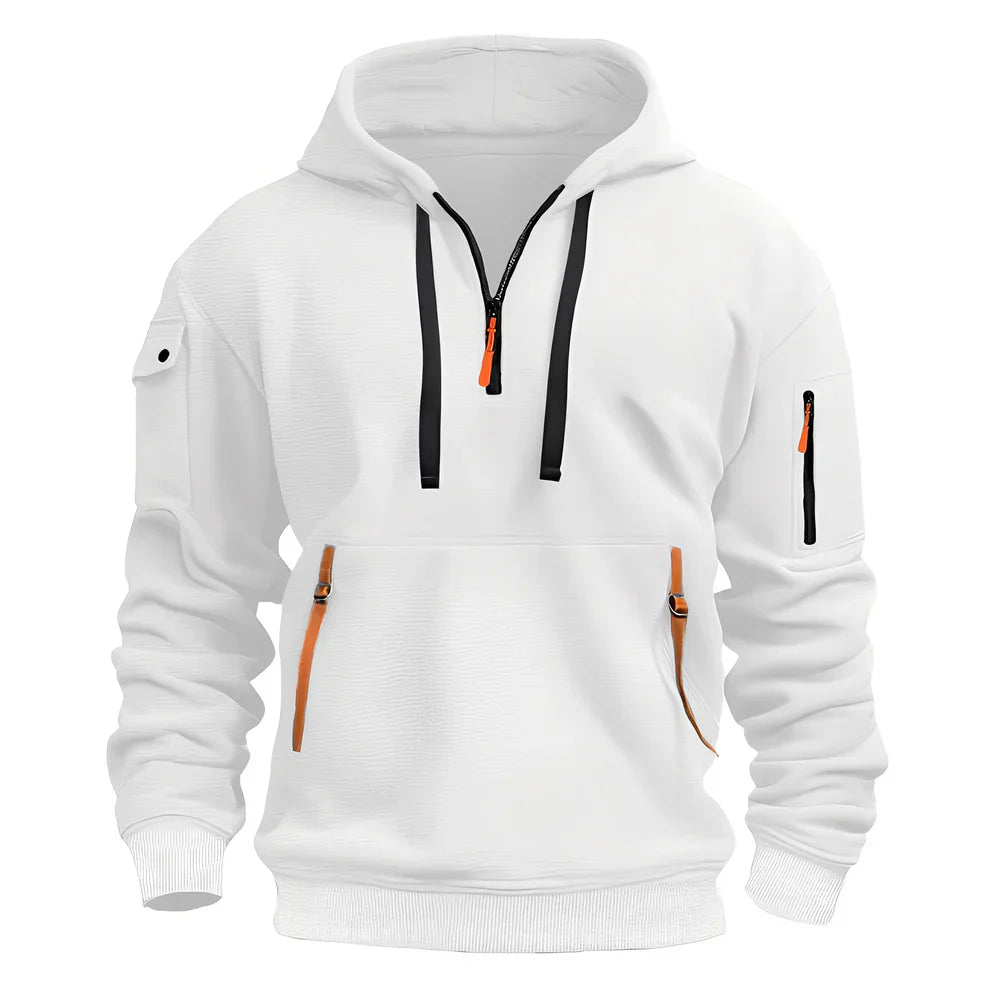 Cornell casual relaxed zip hoodie – men