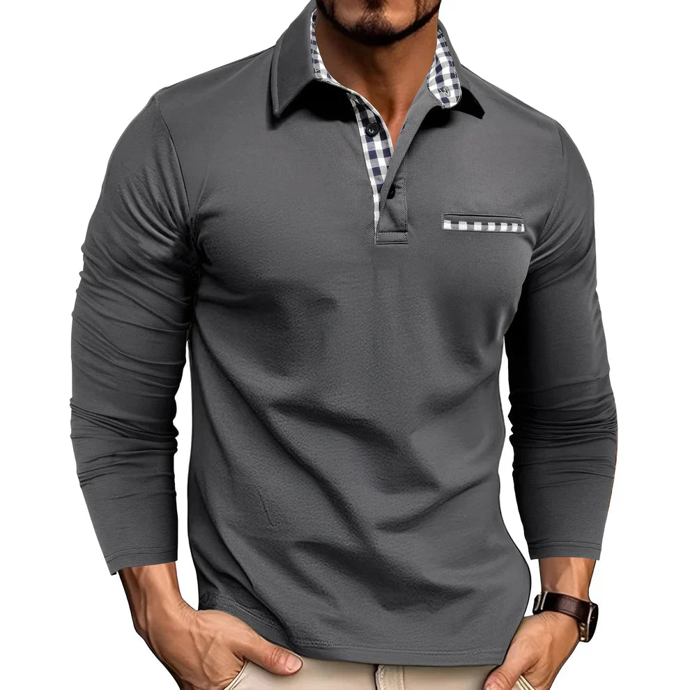 Rupert casual long-sleeve polo shirt – men