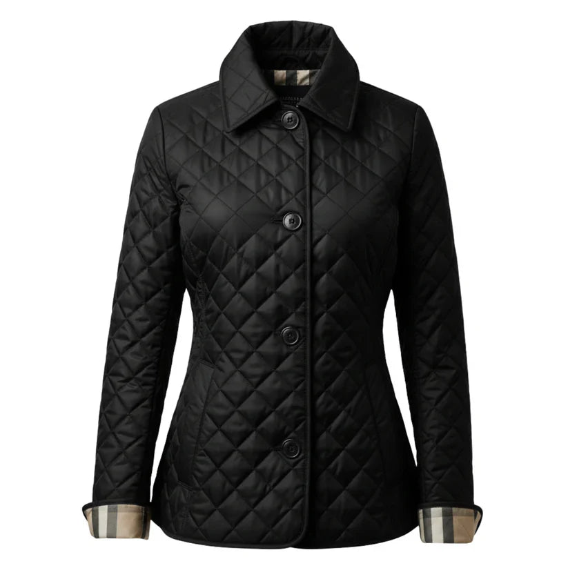 Freya – women's quilted jacket with diamond pattern and button closure