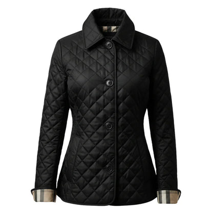 Freya – women's quilted jacket with diamond pattern and button closure