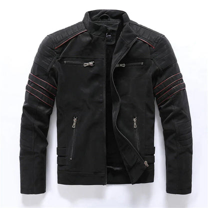 Men's biker jacket with zipper – striking leather design