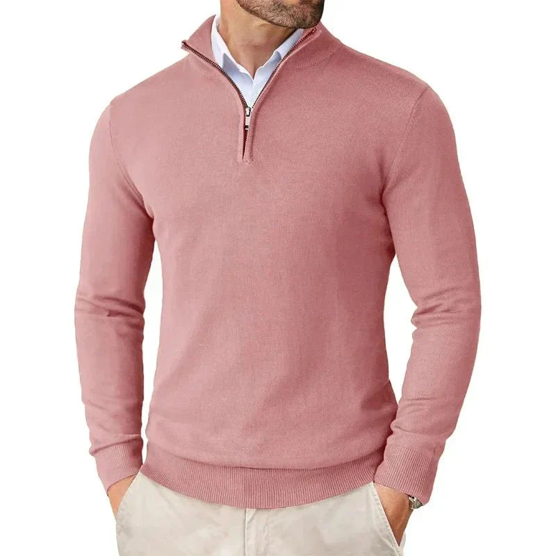 Bowen modern half-zip sweater – men