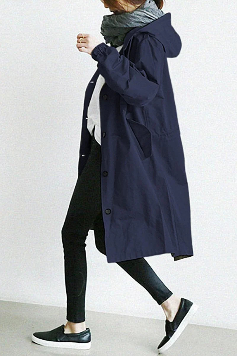 Amaya - waterproof trench coat with hood for women