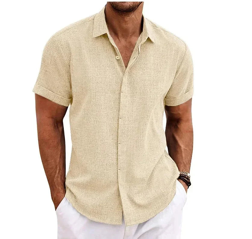Men’s cotton-linen shirt – men