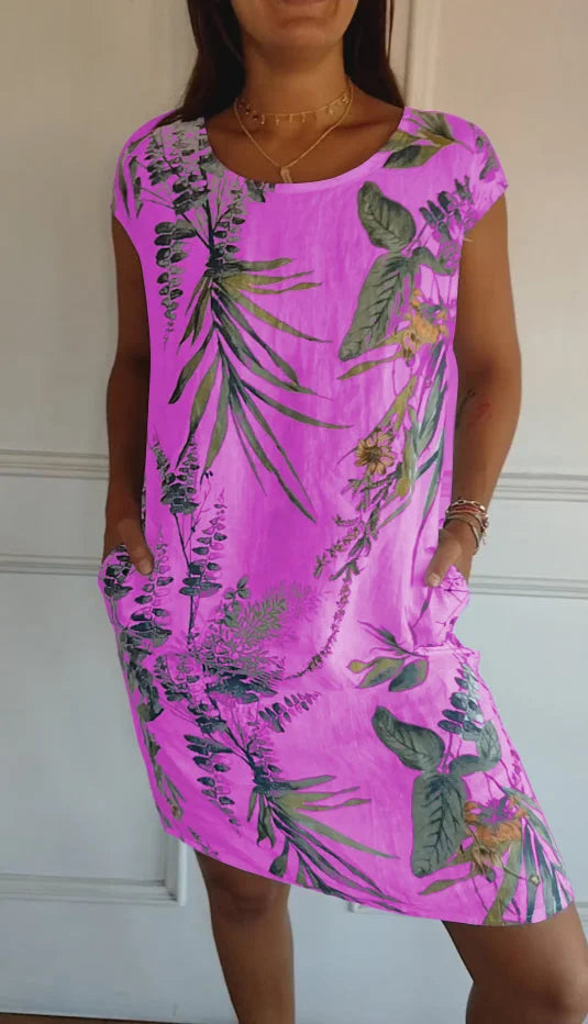 Britt printed round-neck dress – women