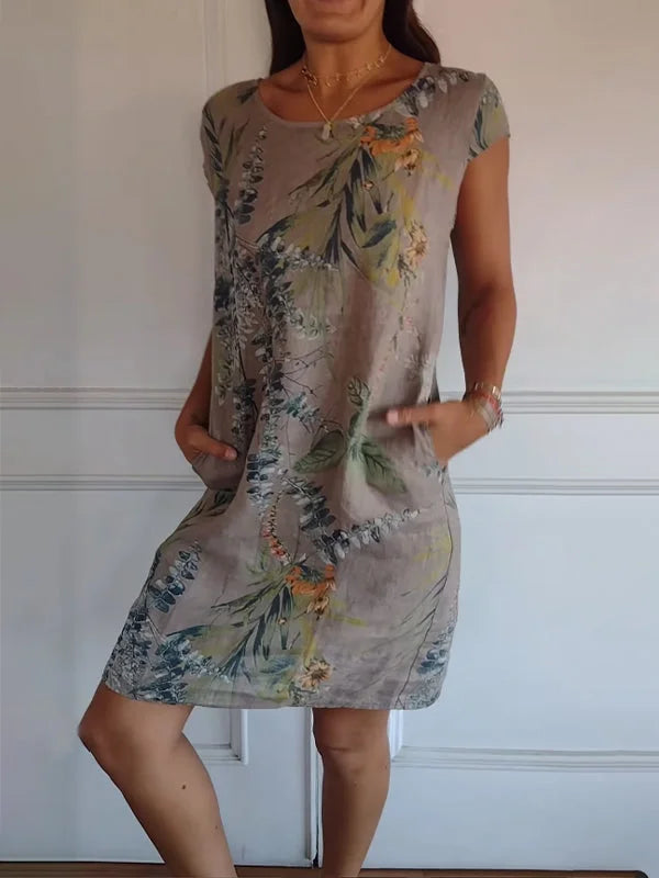 Britt printed round-neck dress – women