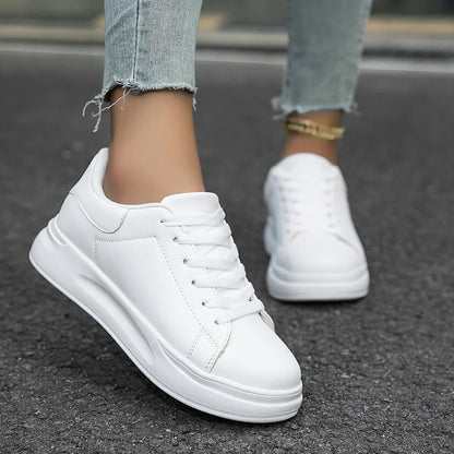 White leather sneakers – women