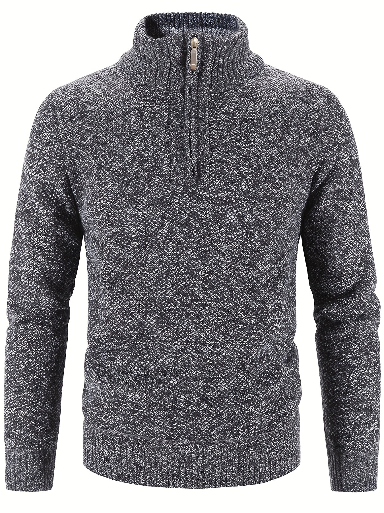 Men’s high-neck quarter-zip knit sweater – men