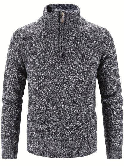 Men’s high-neck quarter-zip knit sweater – men