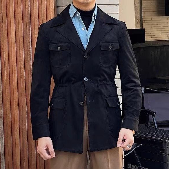 Luxurious men's jacket in a robust outdoor style