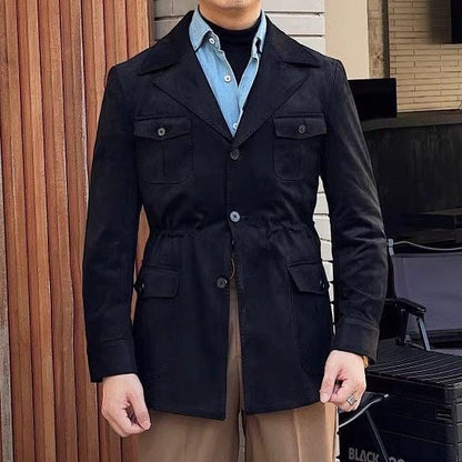 Luxurious men's jacket in a robust outdoor style