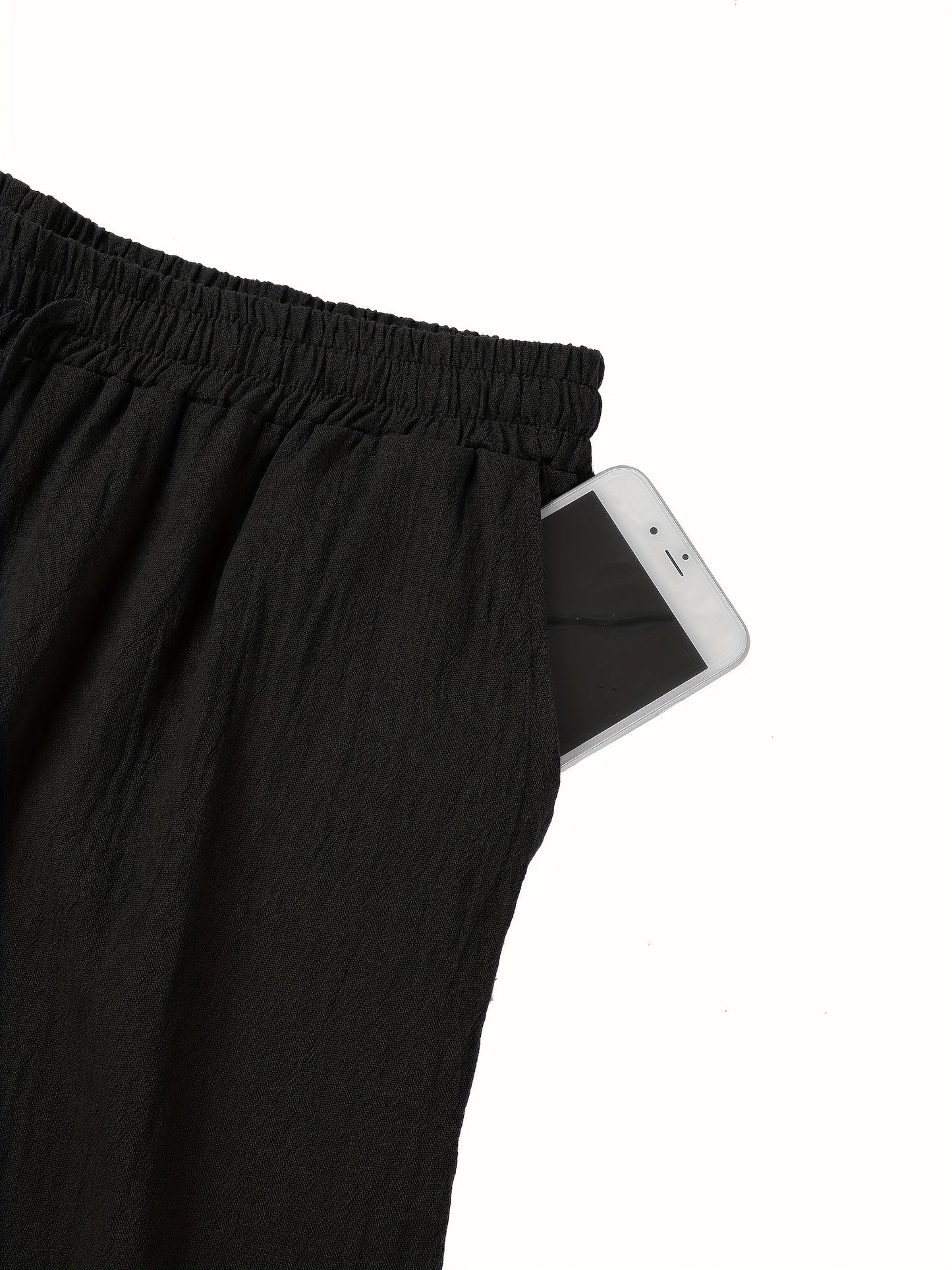 Straight elastic waist pants – men
