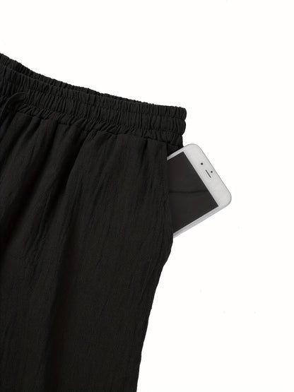 Straight elastic waist pants – men
