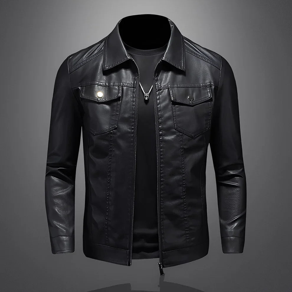 Brycen classic slim leather jacket – men