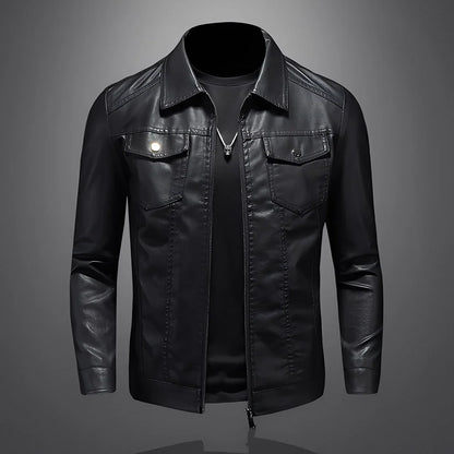 Brycen classic slim leather jacket – men
