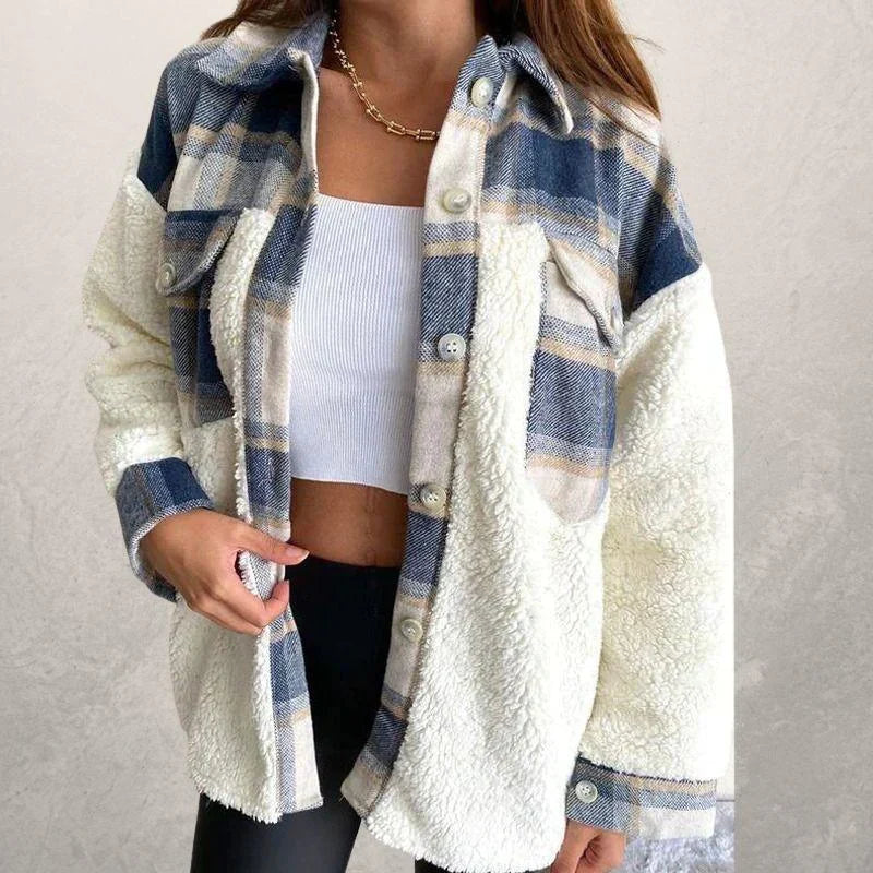 Women’s winter plaid jacket with hood – women