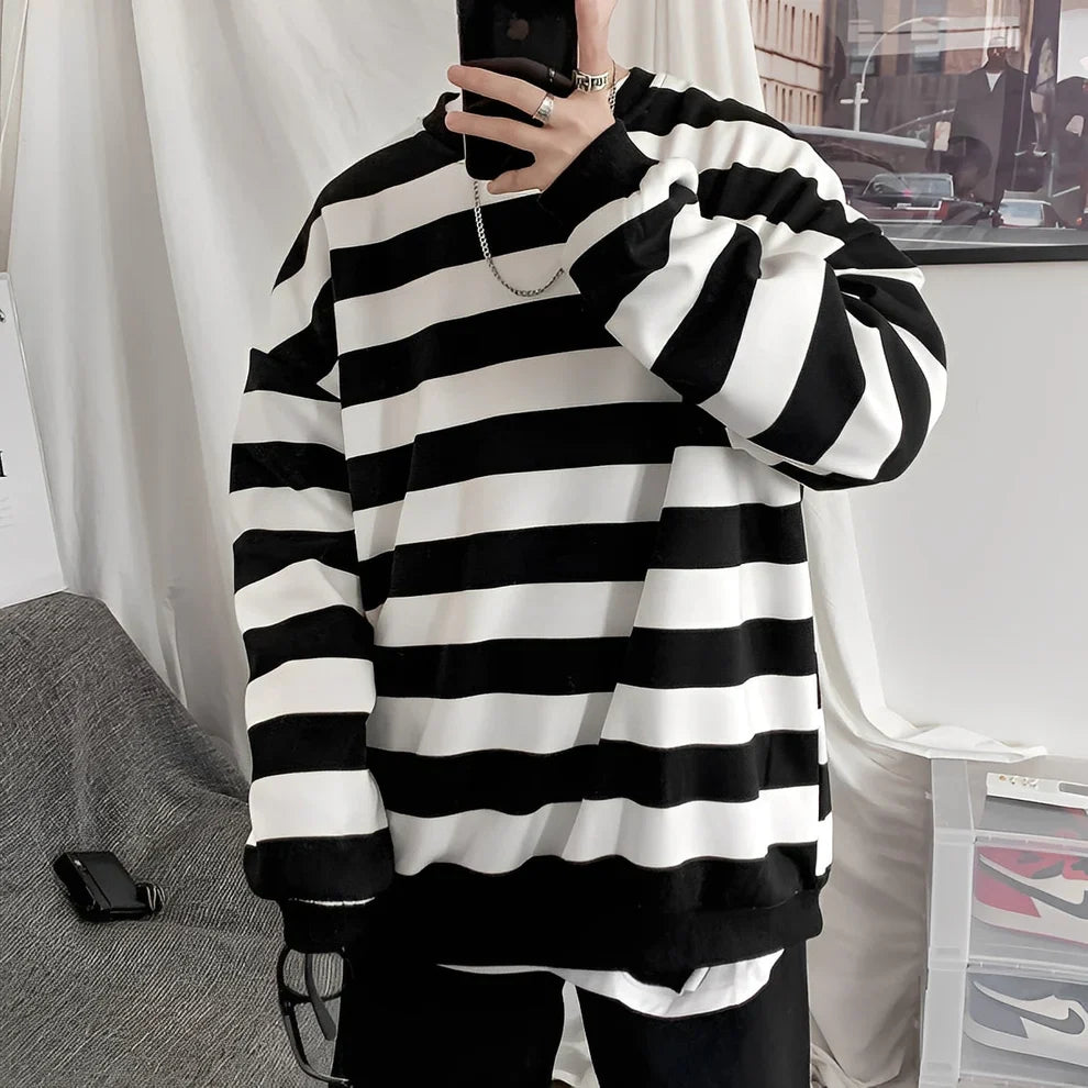 Christian oversized striped knit sweater – men
