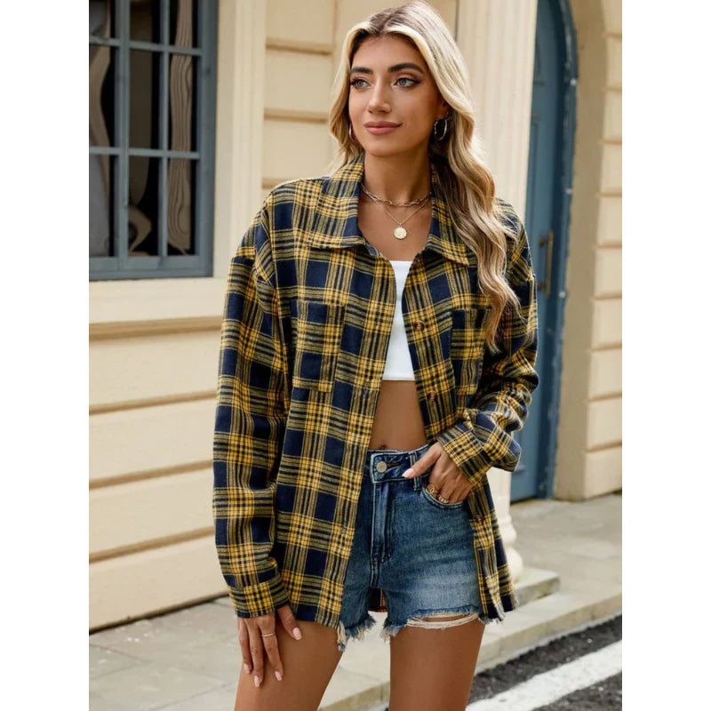 Milano women's checked blouse made of high-quality cotton