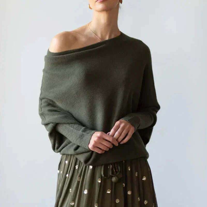 Women's relaxed fit knit sweater, stylish and comfortable