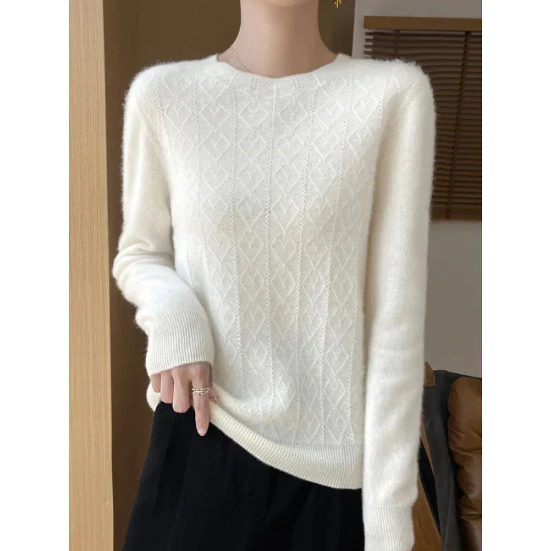 Celina women's merino wool sweater, classic and elegant