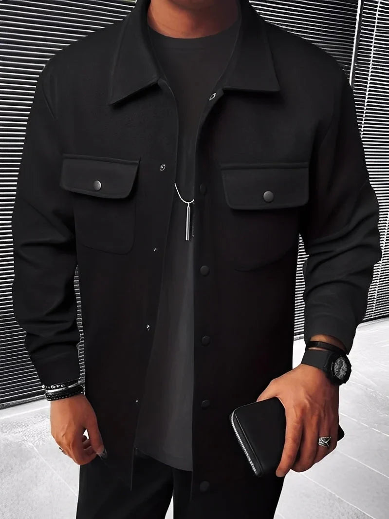 Clinton modern notch-lapels jacket with pockets – men