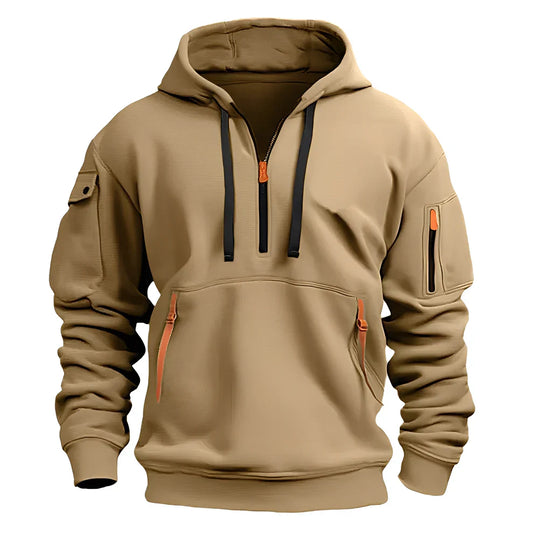 Cornell casual relaxed zip hoodie – men