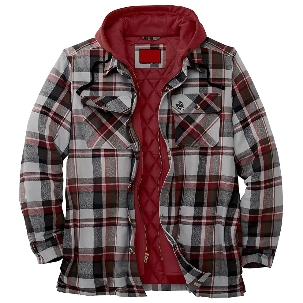 Flynn classic checked hooded jacket – men