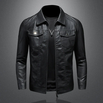 Nelson casual biker leather jacket – men