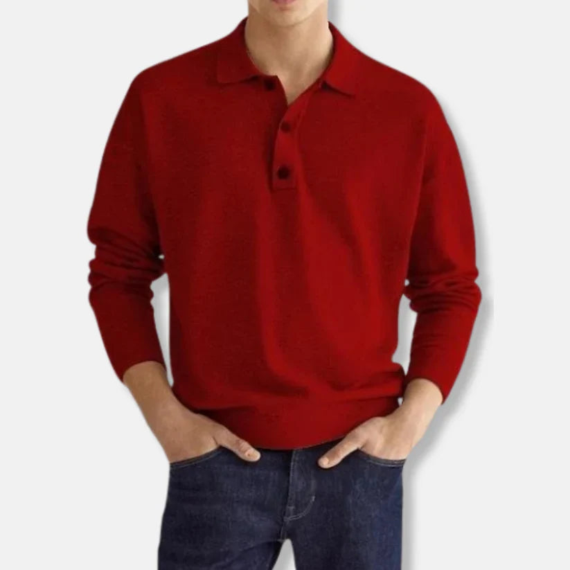 Johan – cotton blend polo neck sweater