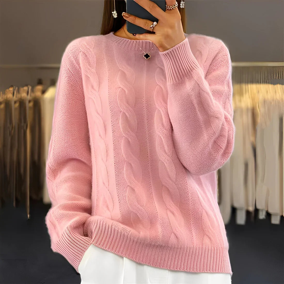 Leanne classic stylish knit sweater – women