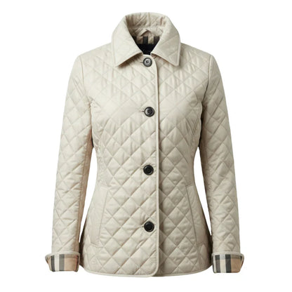 Freya – women's quilted jacket with diamond pattern and button closure
