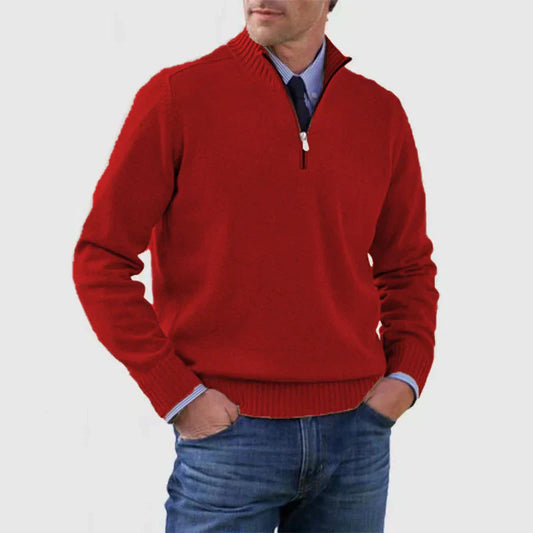 Men's pullover with half zip – cozy and modern