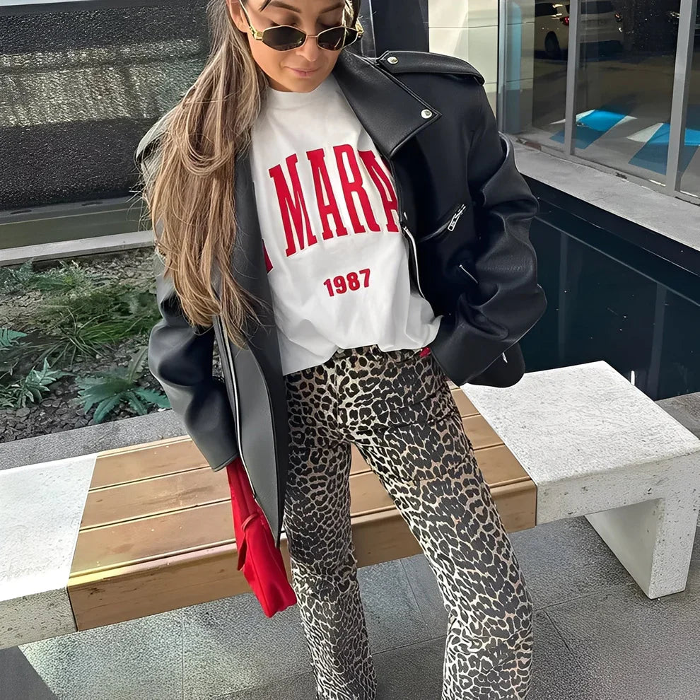 Rowanne classic wide-leg printed pants – women