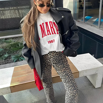Rowanne classic wide-leg printed pants – women