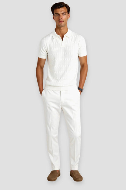 Classic white men’s polo shirt