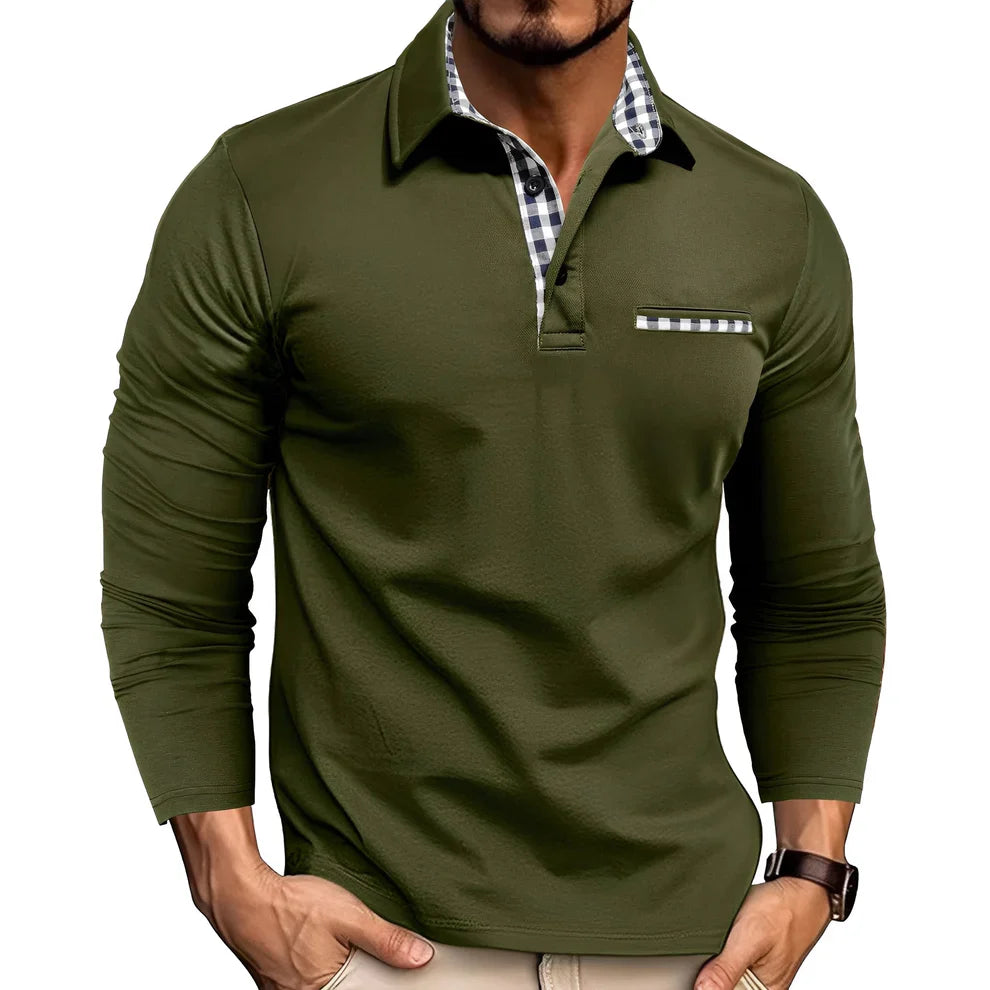 Rupert casual long-sleeve polo shirt – men
