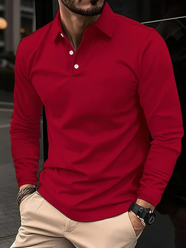 Men’s long-sleeve polo shirt – men