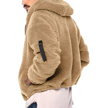 Men’s sherpa fleece jacket warm cosy zip-up – men