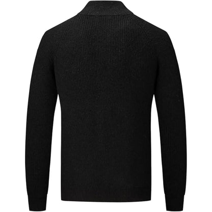 Men's warmer zip-up ribbed knit sweater - men