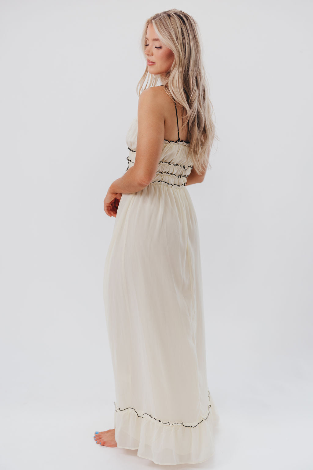 Sylvia Maxi Dress in Cream/Black