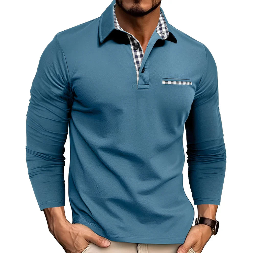 Rupert casual long-sleeve polo shirt – men