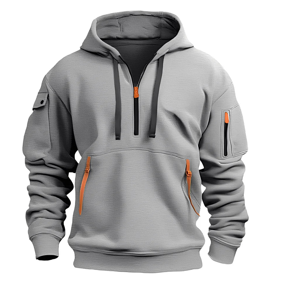 Cornell casual relaxed zip hoodie – men
