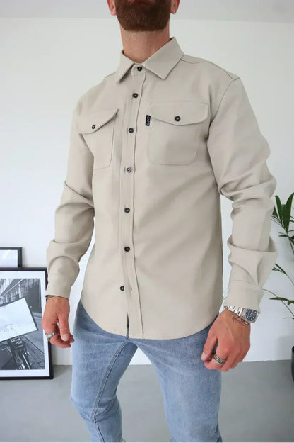 Martin – cotton overshirt with button placket