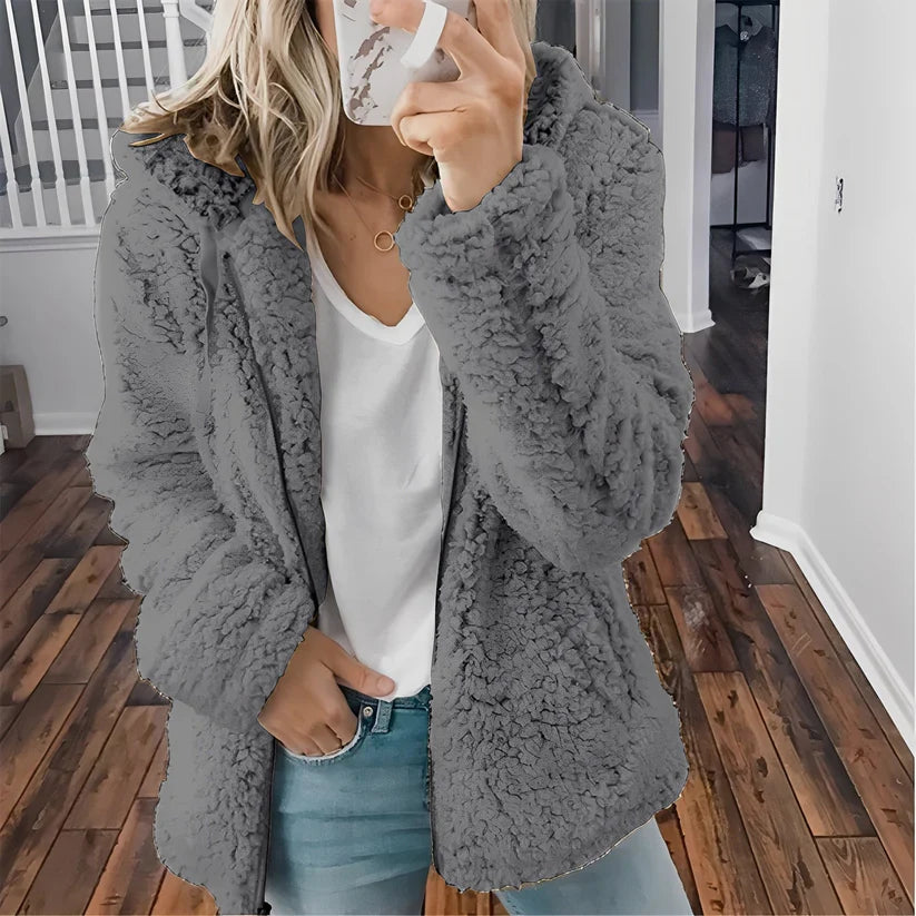 Berenice thick wool jacket with hood – women