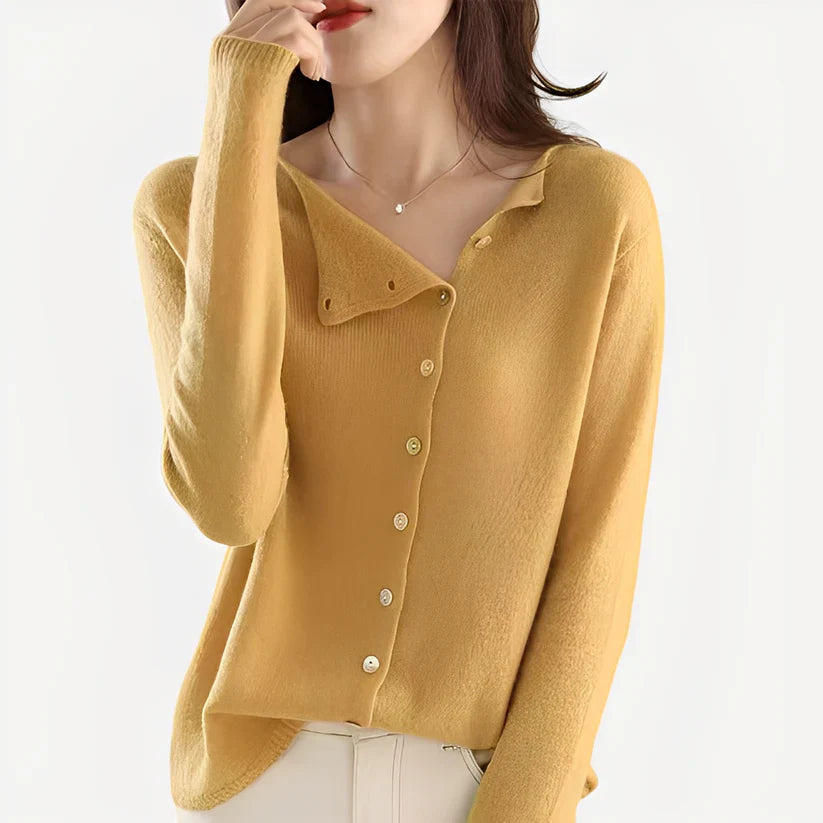 Daria stylish warm single-breasted knit cardigan – women