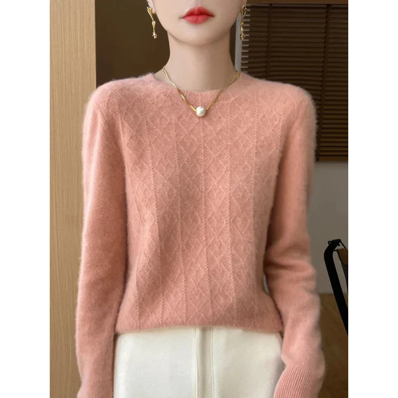 Celina women's merino wool sweater, classic and elegant