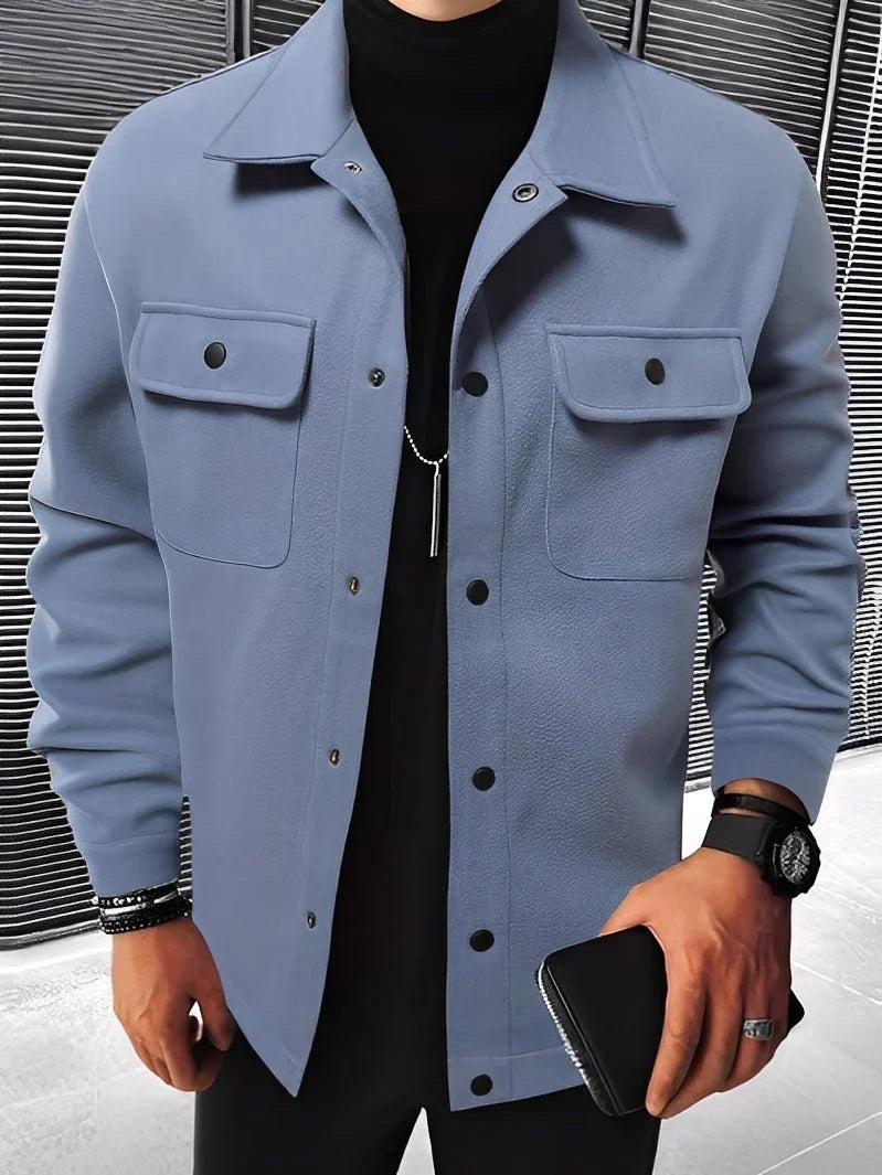 Clinton modern notch-lapels jacket with pockets – men