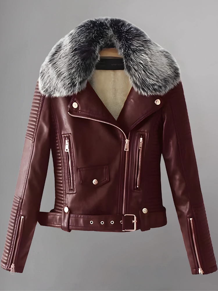 Women’s Faux Fur Quilted Moto Jacket