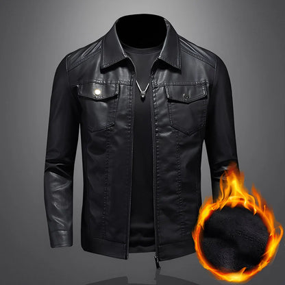 Brycen classic slim leather jacket – men